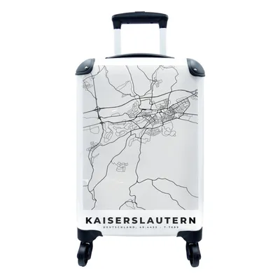 Produktbild von MuchoWow® Koffer Handgepäck Trolley Rollkoffer Kleine Reisekoffer mit 4 Rollen - Kaiserlautern - Karte - Stadtplan - Deutschland - Cabin Size < 55x40x23 cm & 55x40x20 cm - Fotokoffer - Kabinenkoffer - Boardgepäck - Reise-Box - Reisekoffer - Reisegepäck - Koffer mit Bild - Trolley für Kinder