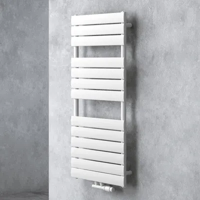 Image de doporro Radiateur de Salle de Bain Sèche-Serviette 120x50cm Radiateur à Eau Chaude Vertical Blanc Sèche-serviettes de Salle de Bains
