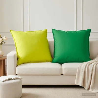 Produktbild von Möbel Kissenbezug 6 stk. HOUTEN Hellgrün 65 x 65 cm Polyester - Kissenbezüge &26396