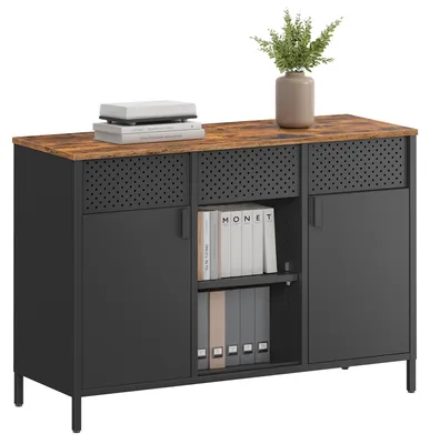 Produktbild von Metallschrank Doppeltür Magnetverschluss Vintagebraun Stahl