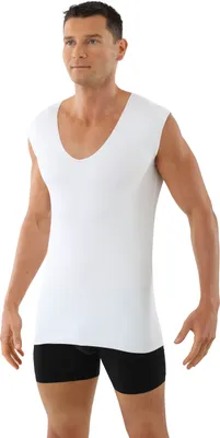 Produktbild von ALBERT KREUZ Herren Unterhemd Lasercut nahtlos Clean Cut Deep-V ohne Arm weiß, 05/M