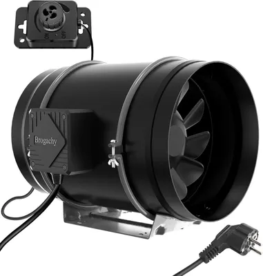 Imagen del producto de Ventilador de conducto de 200 mm – Ventilador de extracción, ventilador de flujo directo con motor trifásico EC
