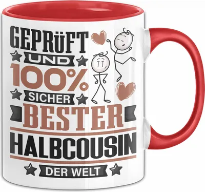 Produktbild von Halbcousin Geschenk Lustiger Spruch für Halbcousin Geschenkidee Bester Halbcousin Der Welt (Rot)