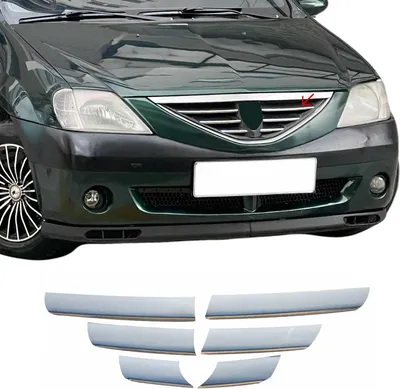 Obrázek produktu pro Lišty mřížky chladiče Lišty mřížky chladiče pro Dacia Logan 2004-2008 nerezová ocel stříbrná 6ks