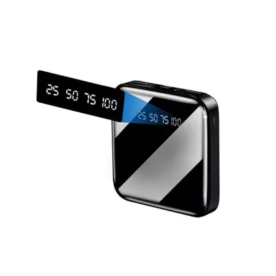 Produktbild von Zimilo Powerbank 10000mAh Portable Schnellladegerät mit 2 USB Anschlüssen, Externer Akku mit LED Anzeige & Integrierter Handyhalterung für Reisen