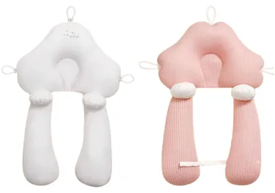 Immagine prodotto di Cuscino per neonati Zimilo, ergonomico e regolabile, design reversibile, cuscino anti-plagiocefalia con poggiabraccia, utilizzabile in tutte le stagioni, bianco e rosa