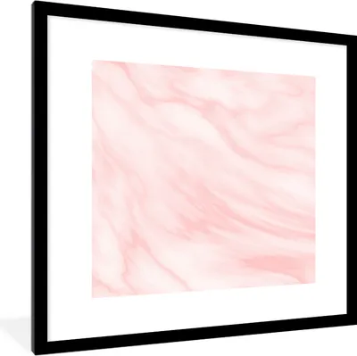 Produktbild von MuchoWow® Gerahmtes Poster Marmor - Rosa - Weiß - Luxus - Marmoroptik 40x40 cm - Poster mit Schwarzem Bilderrahmen Wandposter Rahmen Foto Bilder - Poster - Plakat im Rahmen