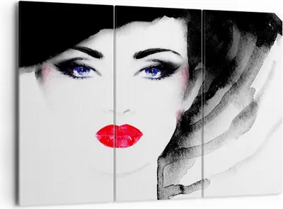 Produktbild von Bild auf Leinwand - Leinwandbild - Frau Gesicht - 165x110cm - Wand Bild - Wanddeko - Wandbilder - Leinwanddruck - Bilder - Kunstdruck - Wanddekoration - Leinwand bilder - Wandkunst - CE165x110-3756