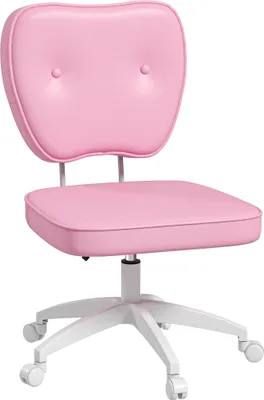 Image de Vinsetto Chaise de bureau sans accoudoirs, fauteuil de bureau, hauteur réglable, assise rembourré, dossier moyen et pivotant 360°, chaise d'ordinateur moderne pour bureau, chambre, rose