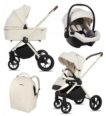 Produktbild von BabyLux® Kinderwagen 3in1 Set BOLDO, Faltbar Leicht Kombikinderwagen Set incl. Babywanne, Buggy Sportsitz, Babyschale i-Size, Wickeltasche und mehr Zubehör, 4 Liegepositionen, 0-22kg, UV Schutz 50+