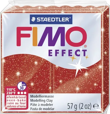 Image de FIMO 8020-202 Modelliermasse FIMO effect 'Glitter' rot