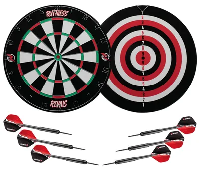 Produktbild von Familien-Dartspiel, doppelseitiges Dartboard-Set inklusive 2 Sets Dartpfeile