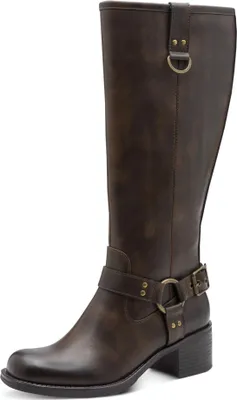 Produktbild von MARCO TOZZI Damen Stiefel Langschaft Cowboy Western Boot mit Riemen 2-25517-43, Größe:37 EU, Farbe:Braun