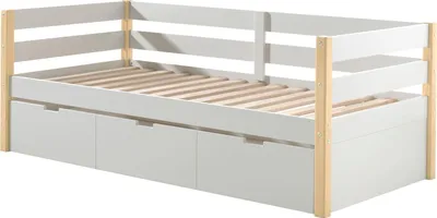Produktbild von Kojenbett Karissa 211x98x77 Hochbett Massivholz+MDF Weiß/natur