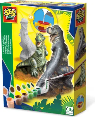Obrázok produktu pre SES Creative Casting & painting T-rex, Detská súprava na odlievanie / maľovanie, 5 rok / roky, Viacfarebný, 13 kusov