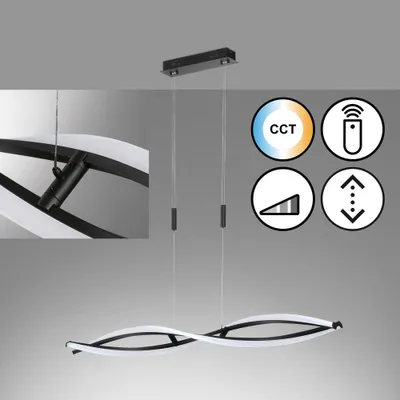 Produktbild von Fischer & Honsel 60978 Torcido Pendelleuchte Metall sandschwarz LED