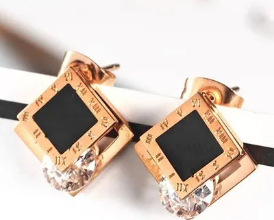 Produktbild von Ohrringe YA-17768 - Gold / Schwarz für jeden Anlass KP17768