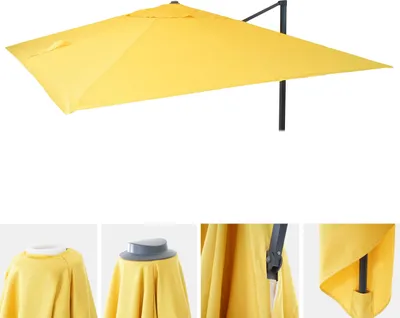 Obrázek produktu pro Náhradní potah pro světelný slunečník HWC-A96, potah slunečníku, 3,5x3,5 m (Ø4,95 m) polyester 4 kg žlutý