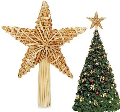 Productafbeelding van Natuurlijk Rieten Ster voor Kerstboomdecoratie