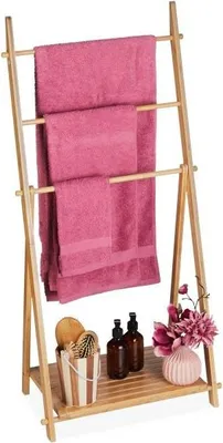 Produktbild von Bambus-Handtuchleiter mit Ablage