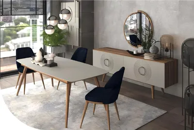 Produktbild von Essgruppe Luxus Tisch Mit Stühlen Esszimmermöbel Moderner Esszimmerset