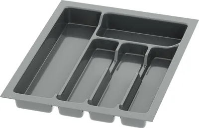 Produktbild von Sossai Besteckeinsatz Divio für Schubladen 40cm | 33 x 43 cm | Anthrazit Besteckkasten Schubladeneinsatz