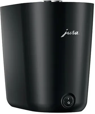 A black Jura cup warmer with a power switch on the front.