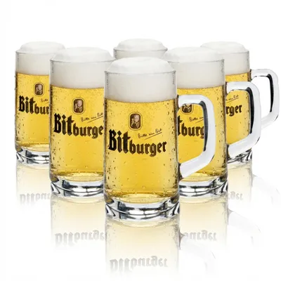 Produktbild von 6x Bitburger Bier Glas Humpen Gläser 0,3l Krug Seidel Rastal