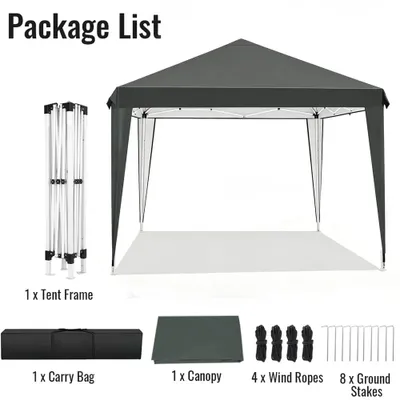 Image de Pavillon pliable - Toile de toit pour pavillon - 3 x 3 mètres - Polyester - Protection UV - Imperméable - Livré avec une sacoche de rangement - Gris foncé