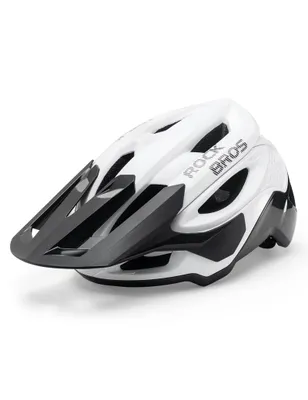 Immagine prodotto di ROCKBROS Casco da bici Traspirante MTB con visiera regolabile con chiusura magnetica Ultraleggero per Downhill Shine Bianco