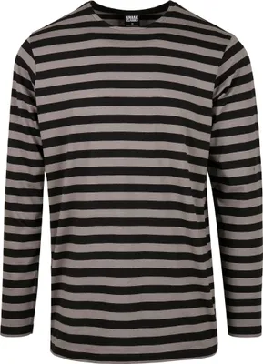 Produktbild von Urban Classics Langarmshirt Herren Regular Stripe Longlseeve grau/schwarz M