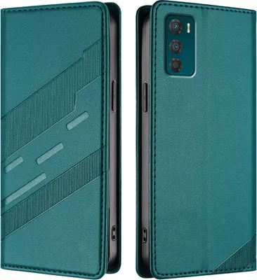 Produktbild von Hülle für Motorola Moto G42 4G, Kunstleder Brieftaschen Handyhülle mit Kartenfach und Standfunktion Grün