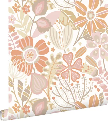 Obrázek produktu pro ESTAhome tapeta květinový vzor fialovo-růžová, terakota a béžová 50 x 900 cm