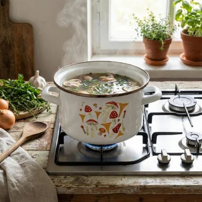 Produktbild von Emaillierter Topf Emalia Polska Pleszew Pilze 20 cm 3,75 l
