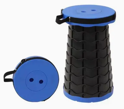 Obrázok produktu pre Sklopný stôl - Kempingová stolička - Prenosná - S nastaviteľnou výškou - Nosnosť do 180 kg - Plast - Modrá