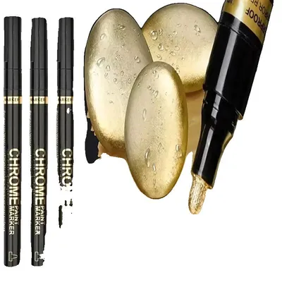 Productafbeelding van Waterdichte fineliner, 2 mm punt, 3 stuks, kleur: goud