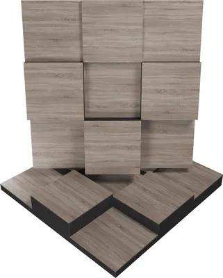 Obrázek produktu pro 2-pack - Akustický zvukově izolační difuzní panel | Barevné panely: (Sonoma, EDISON)