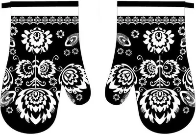 Produktbild von Ofenhandschuhe, Küchenhandschuhe mit Magnet Folk Schwarz