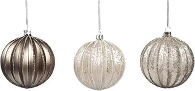 Produktbild von Goodwill - Weihnachtskugel - Bronze - Braun - Silber - 10 cm - pro 3 Stück