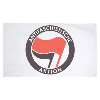 Productafbeelding van Antifaschistische Aktion - Vlag, wit, ongeveer 145 x 95 cm