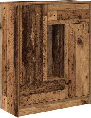 Zdjęcie produktu dla Komoda z szufladami i drzwiami, stare drewno, 73x31x90 cm