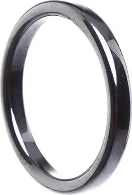 Produktbild von Dünner Ring aus Hämatit 3mm flach grau dunkelgrau schmal schlicht Steinring