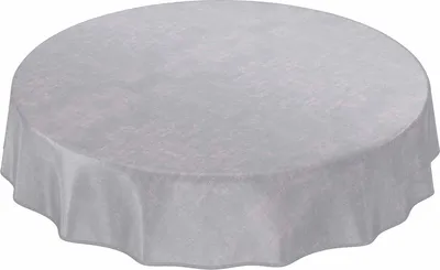 Produktbild von Tischdecke Wachstuch Einfarbig Grau Robust Wasserabweisend Rund 140 cm
