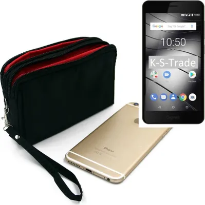 Produktbild von K-S-Trade Schutz Hülle Handy Hülle kompatibel mit Gigaset GS180 Gürteltasche Travelbag Handytasche mit Zusatzfächern, schwarz