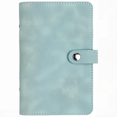 Image de Cahier à spirales A6, couverture en cuirPolyuréthaneturquoise, rechargeable, couverture souple, carnet de voyage, classeur à 6 anneaux