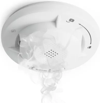 Image de Détecteur de fumée Wiltec en réseau avec pile de 10 ans et technologie radio Détecteur d'incendie photoélectrique avec alarme de 85 dB pour une protection efficace contre les incendies dans les appartements et les maisons