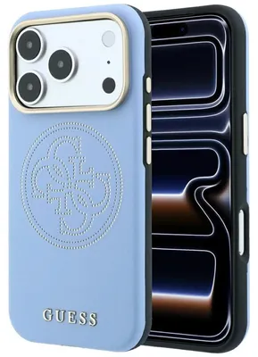 Obrázok produktu pre Puzdro Guess Perforated 4G Gold Logo MagSafe pre iPhone 18 Pro Max / 17 Pro Max, svetlomodré
