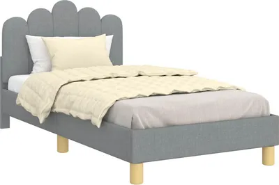 Obrázok produktu pre vidaXL Detský rám postele s čelom svetlosivá látka 80 x 160 cm