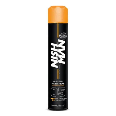 Obrázek produktu pro Nishman Pro-Styling Hair Spray Ultra Strong Hold lak na vlasy pro extra silnou fixaci 400 ml
