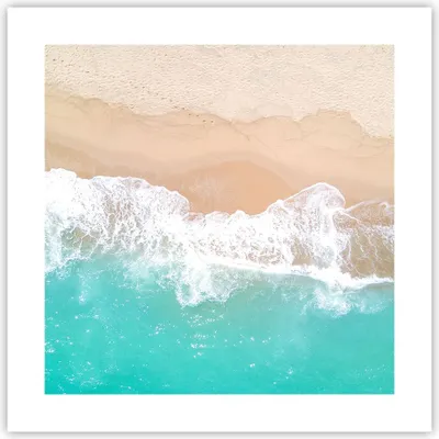 Produktbild von Poster - Poster ohne Rahmen - Meer Welle Sand - 40x40 cm - Wand Bild - Wanddeko - Wandbilder - Kunstposter - Wandposter - Bilder - Kunstdruck - Wanddekoration - Wandbild - P2XAC40x40-3937